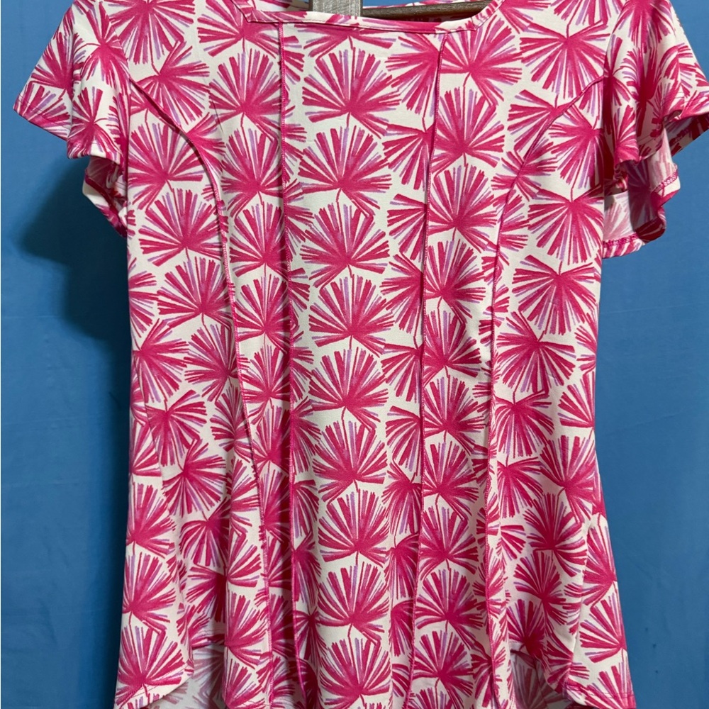 Ava & Grace Pink Floral Short Sleeve Top